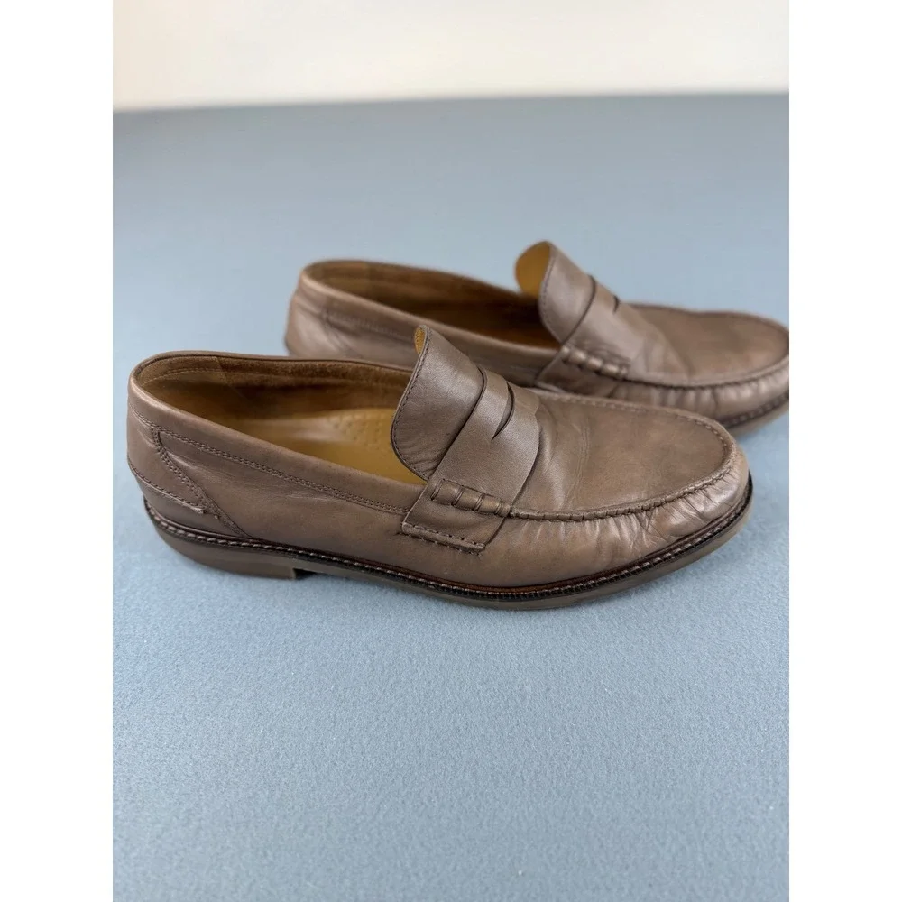 Cole Haan Pinch Prep Penny Loafers Mens 12 Taupe Brown Leather Slip On C39126